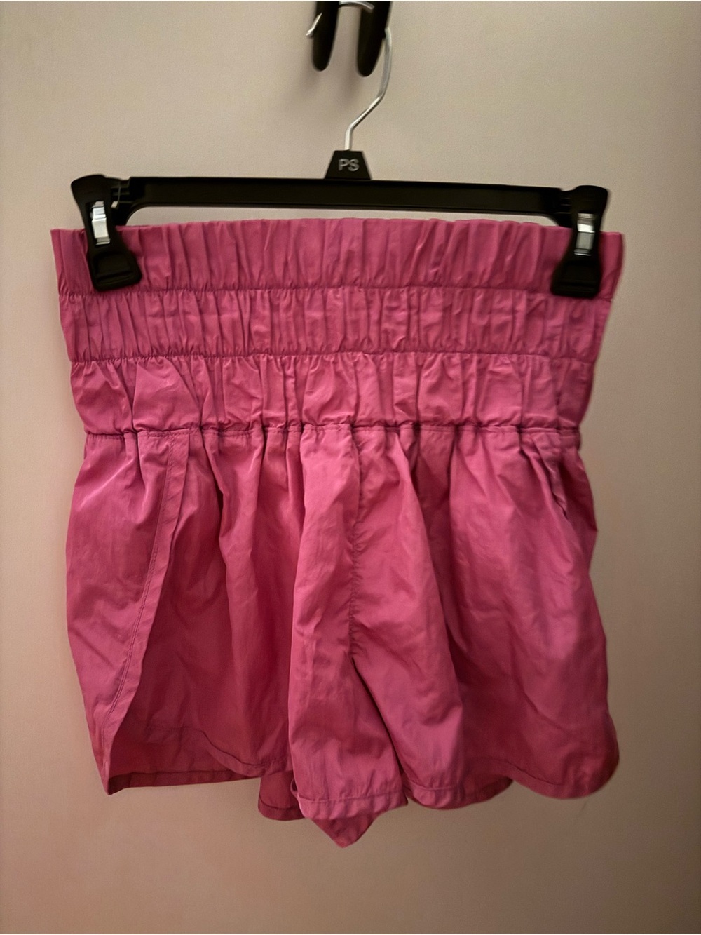 Smocked High-Waist Pink Gathered Shorts